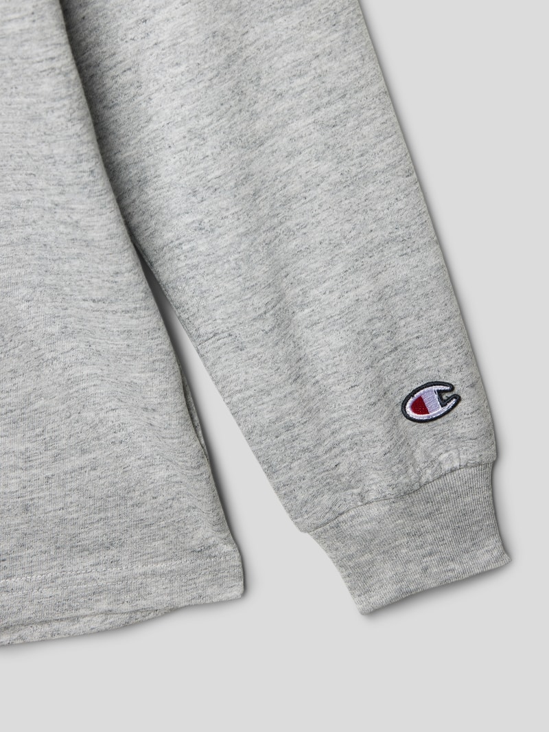 Longsleeve mit Label-Print in mittelgrau meliert