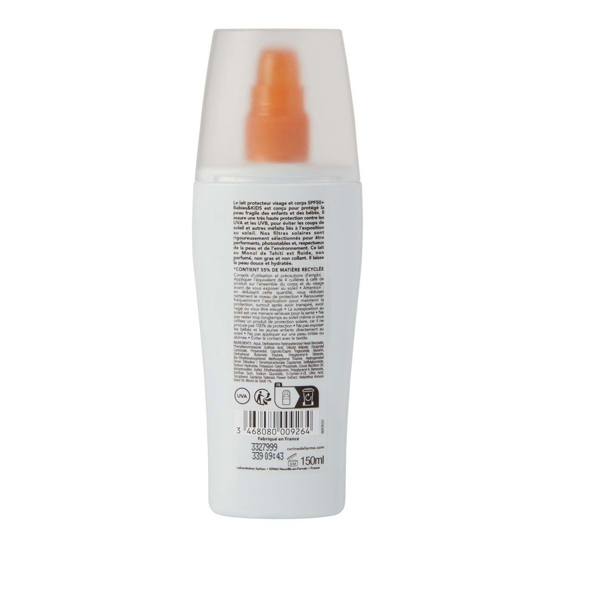 CORINE DE FARME Ochranné mlieko pre bábätká a deti SPF50+