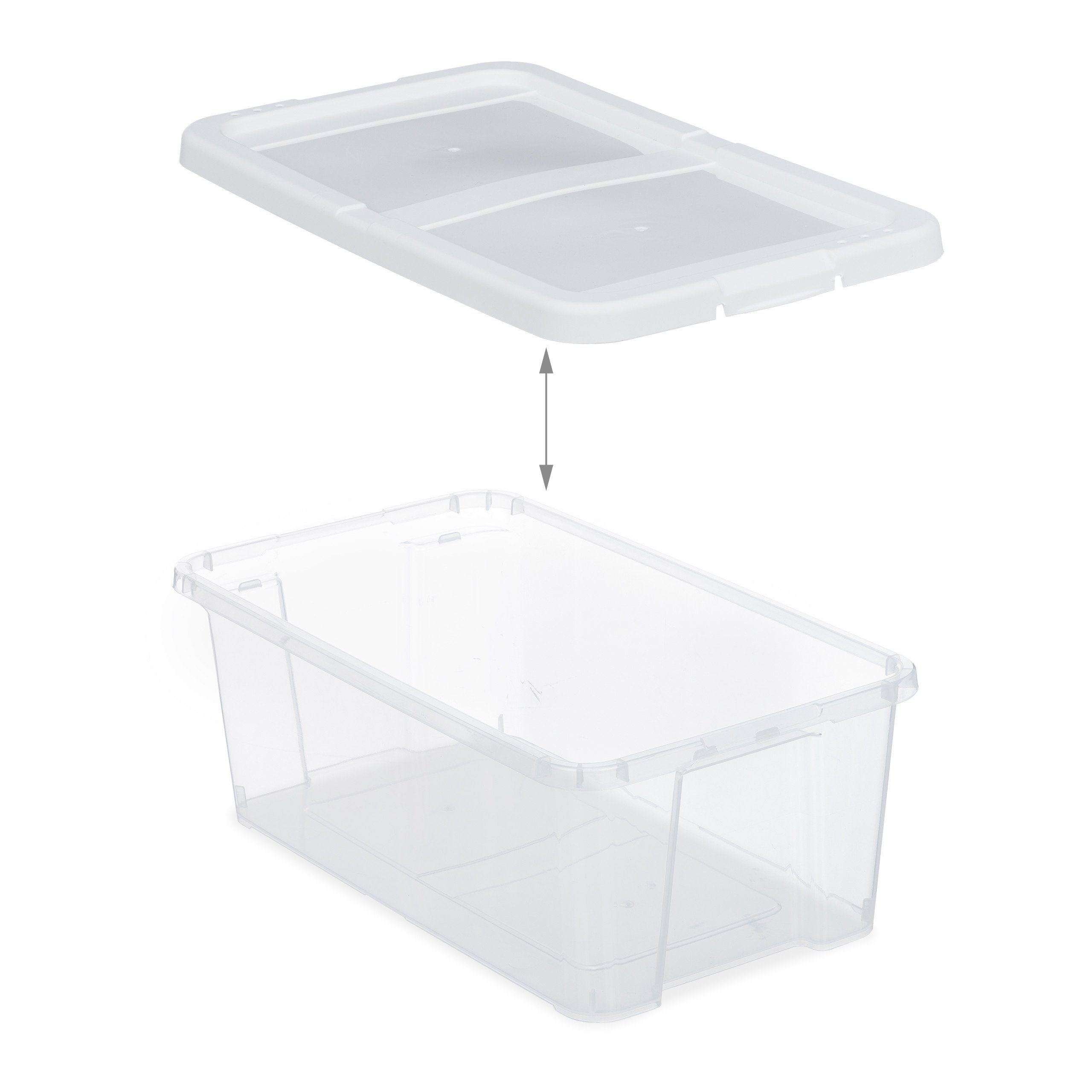relaxdays Schuhbox Schuhboxen Kunststoff 12er Set, Weiß