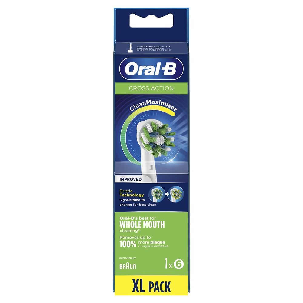 oral-b Oral-B CrossAction Brossette Avec CleanMaximiser, 6 Brossettes De Rechange