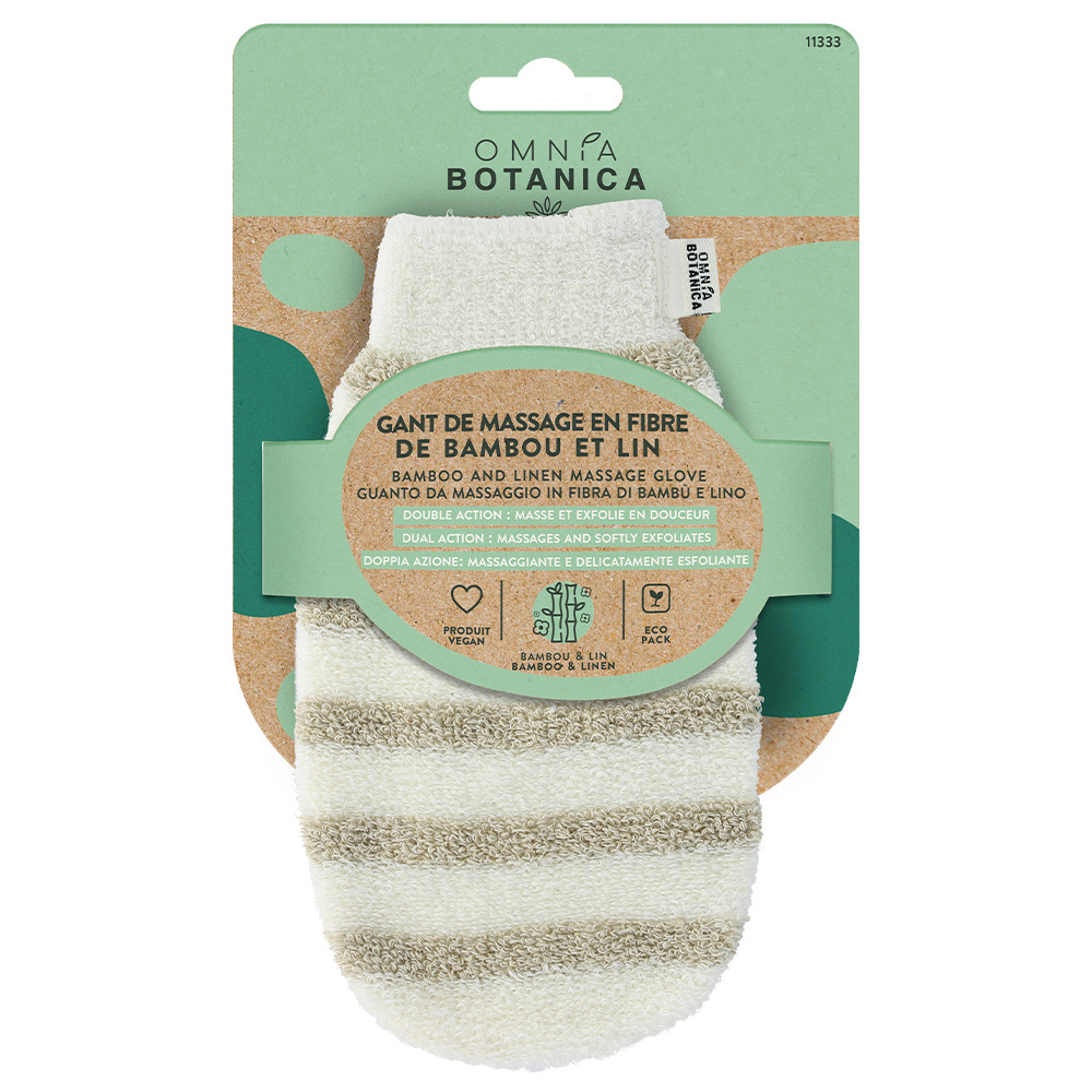 Omnia Botanica GANT DE MASSAGE EN FIBRE DE BAMBOU ET LIN GANT