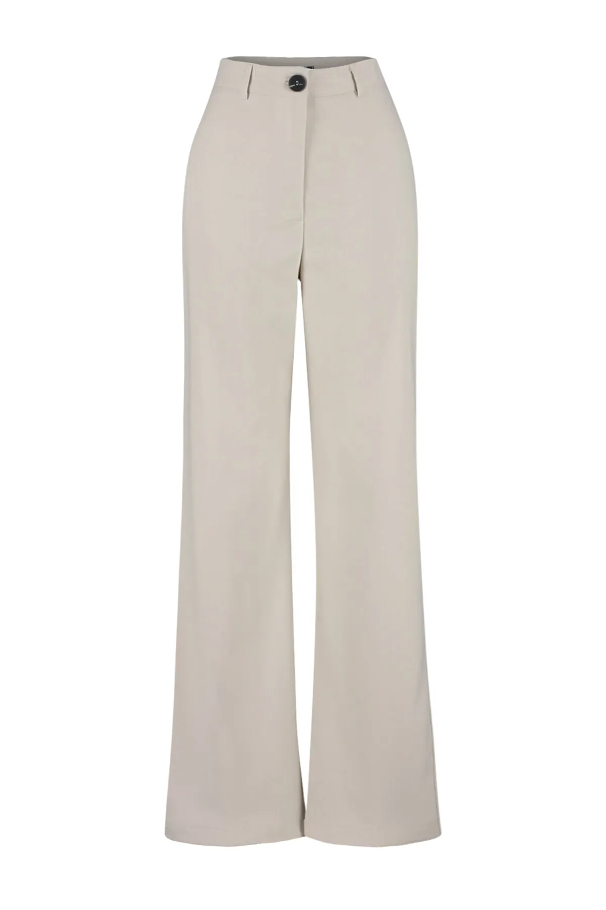 Trendyol Collection  Beige gewebte Hose mit weitem Bein und hoher Taille TWOSS23PL00314