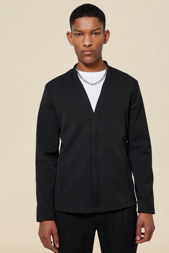 Smarte kragenlose Harrington-Jacke