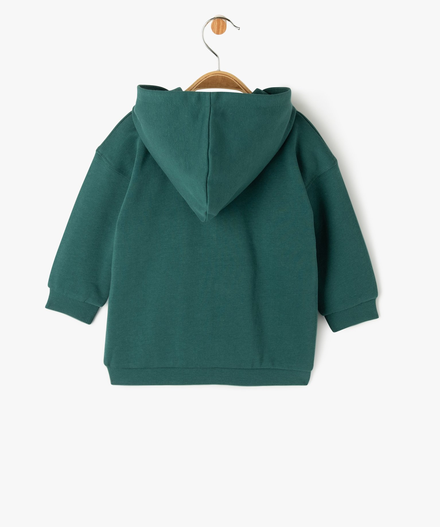 Sweat zippé à capuche en molleton doux bébé Garçon vert | GEMO