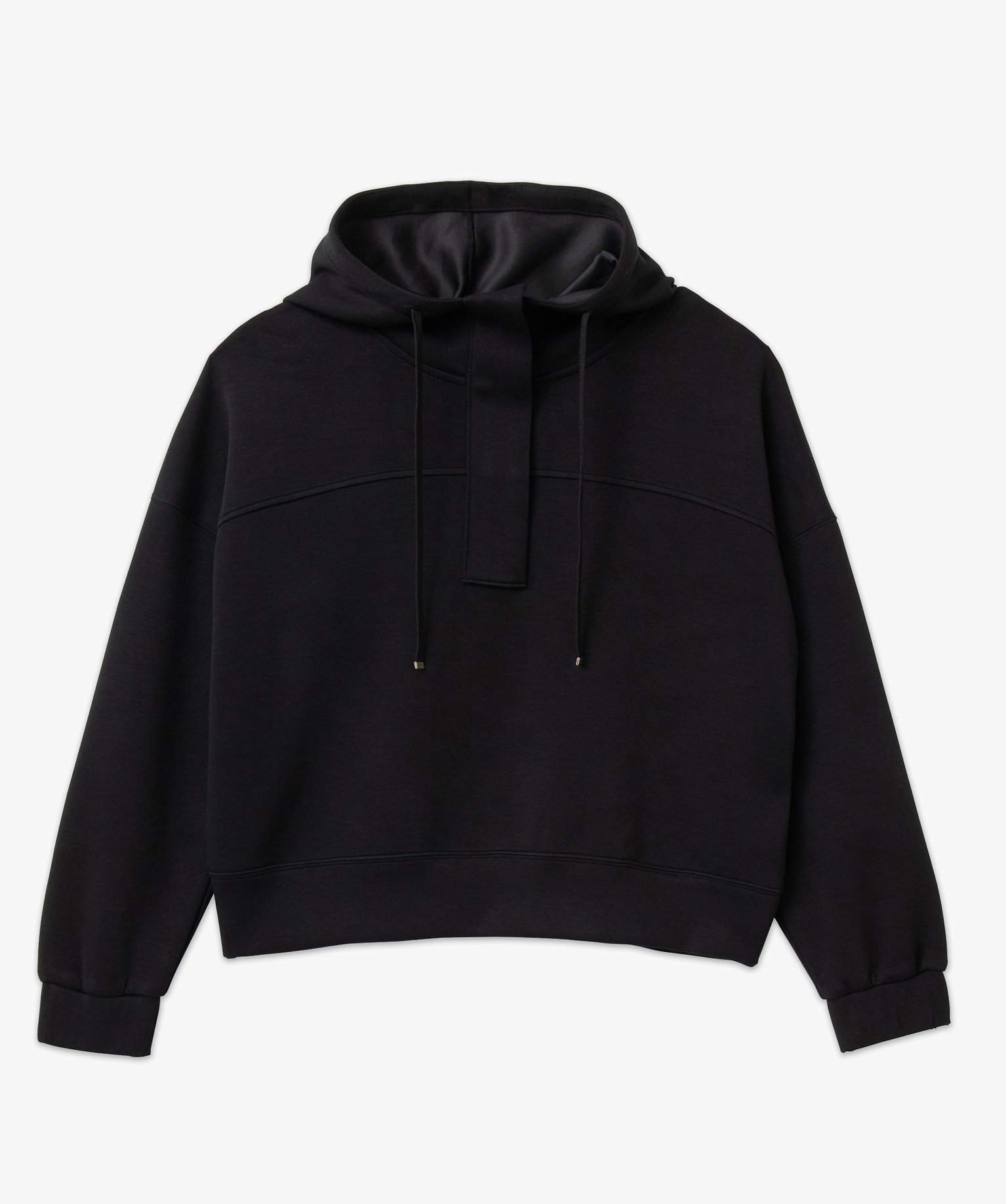 Sweat à capuche oversize avec col zippé femme noir | GEMO