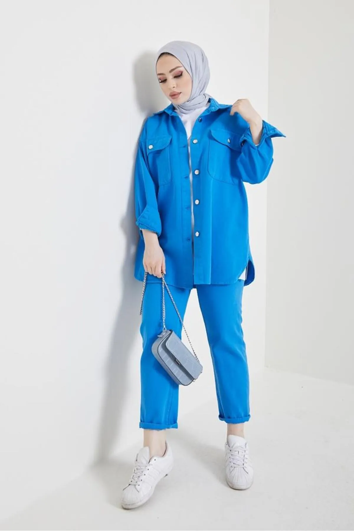 benguen  8175 Jacke Hose Hijab Double Denim Anzug Saks