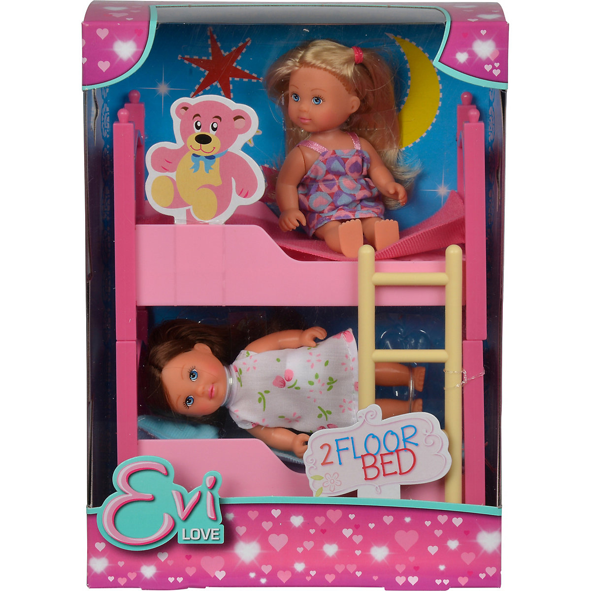 Evi LOVE Doppelstockbett, 2 Puppen