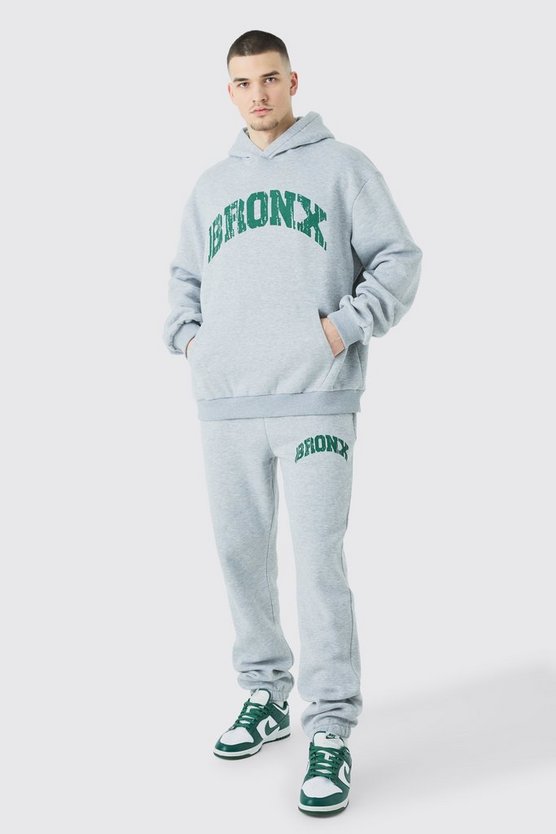 Tall Oversize Sweatshirt-Trainingsanzug mit Bronx-Print