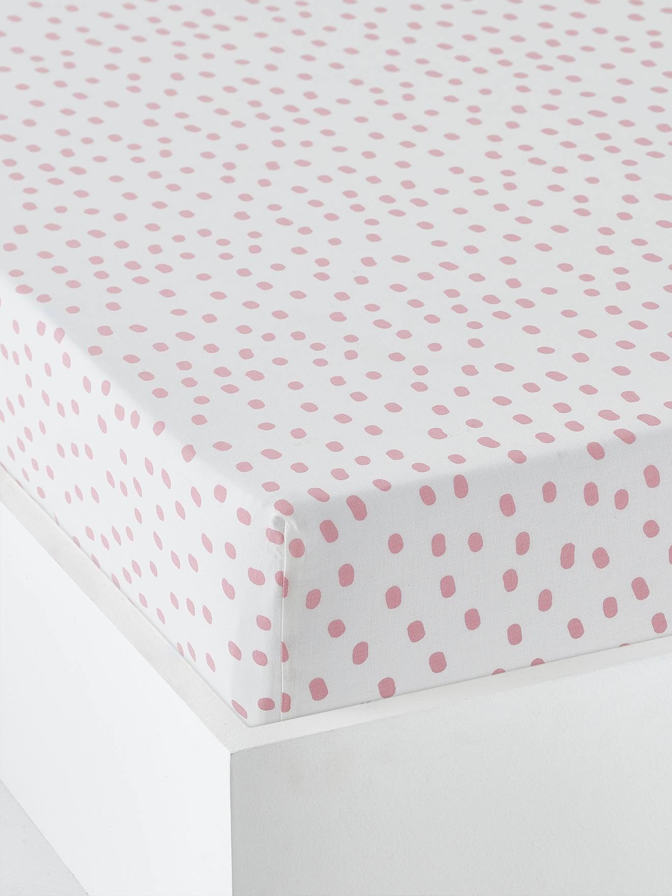 Drap-housse enfant PINK JUNGLE écru / rose