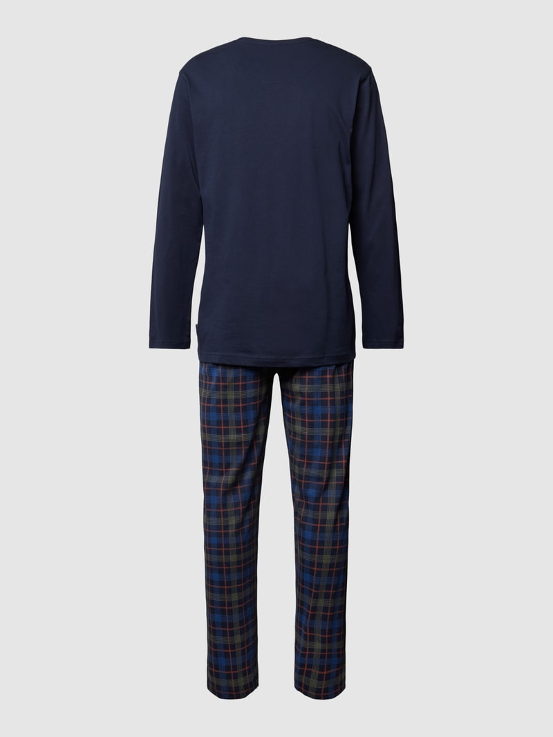 Pyjama mit Label-Print Modell in dunkelblau