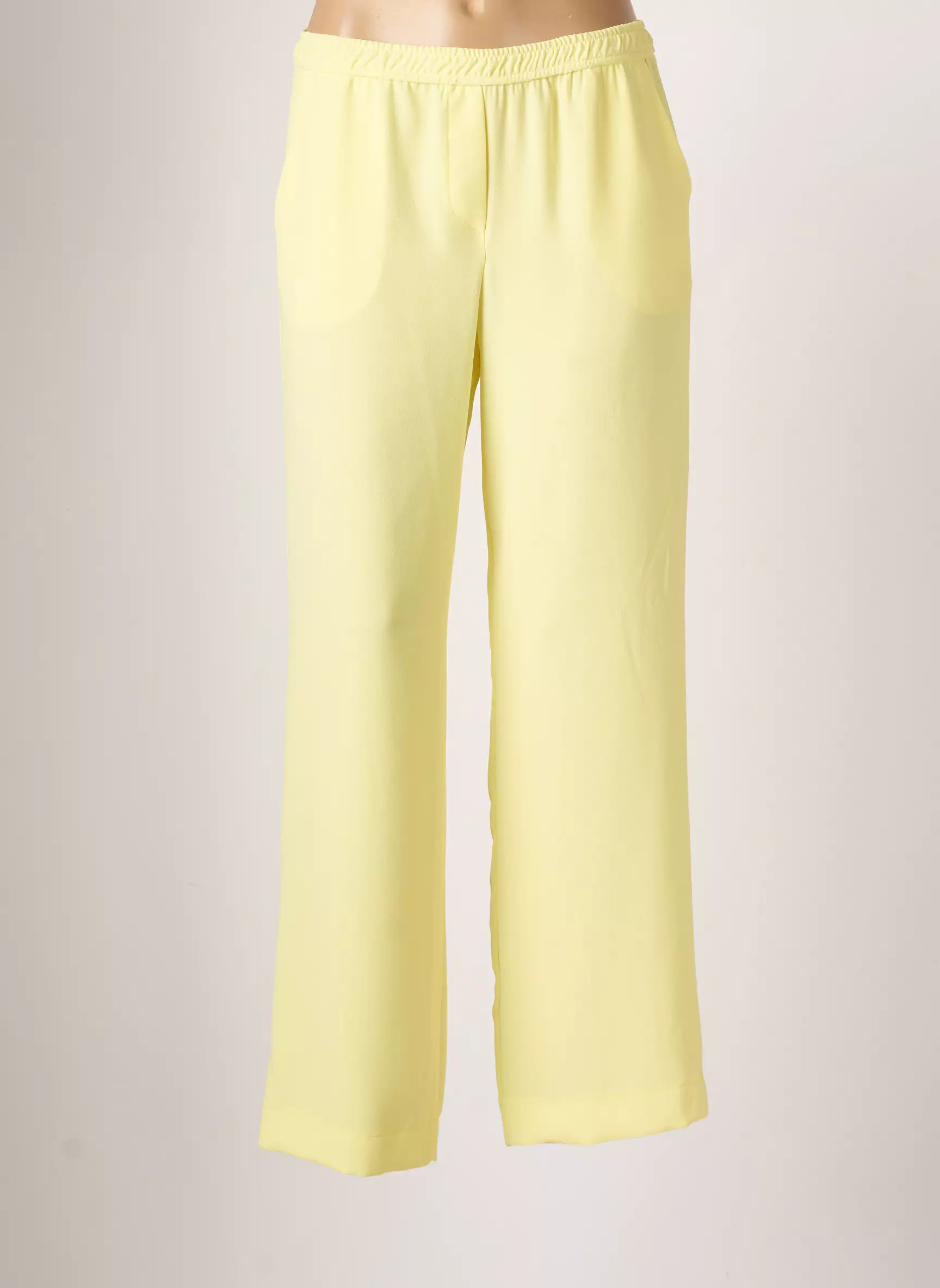 Toupy Pantalons Droits Femme couleur jaune