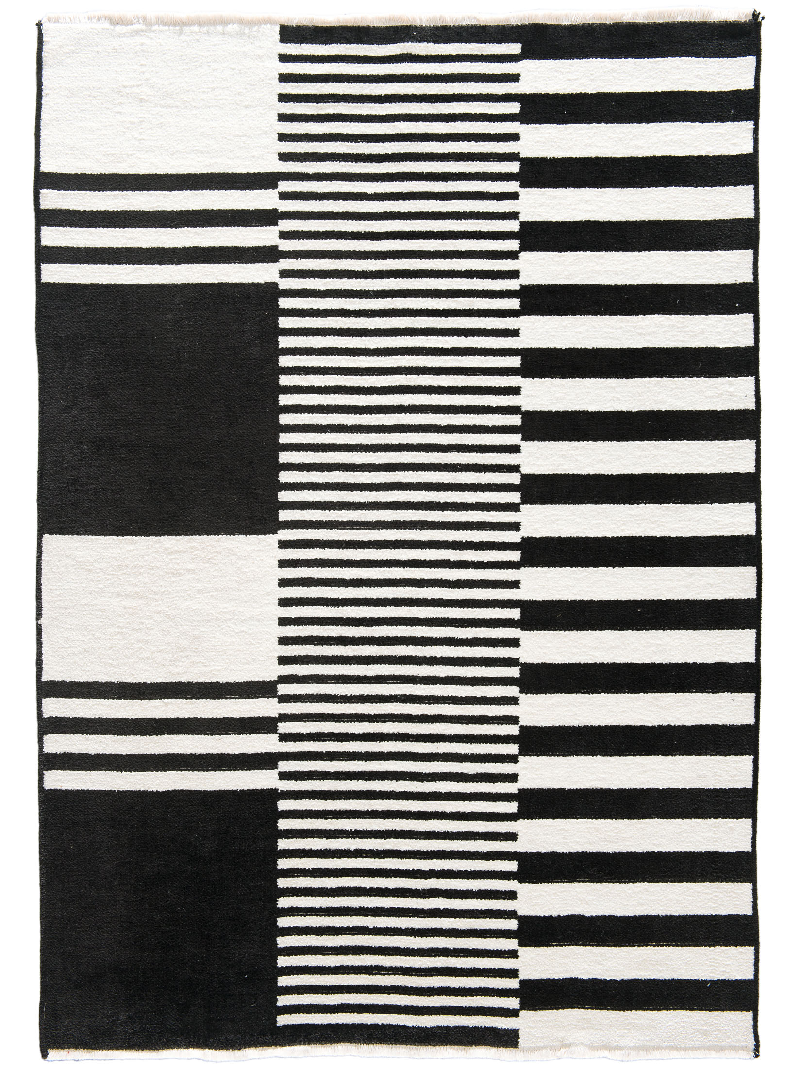 Raya Moderner Teppich, Black/White