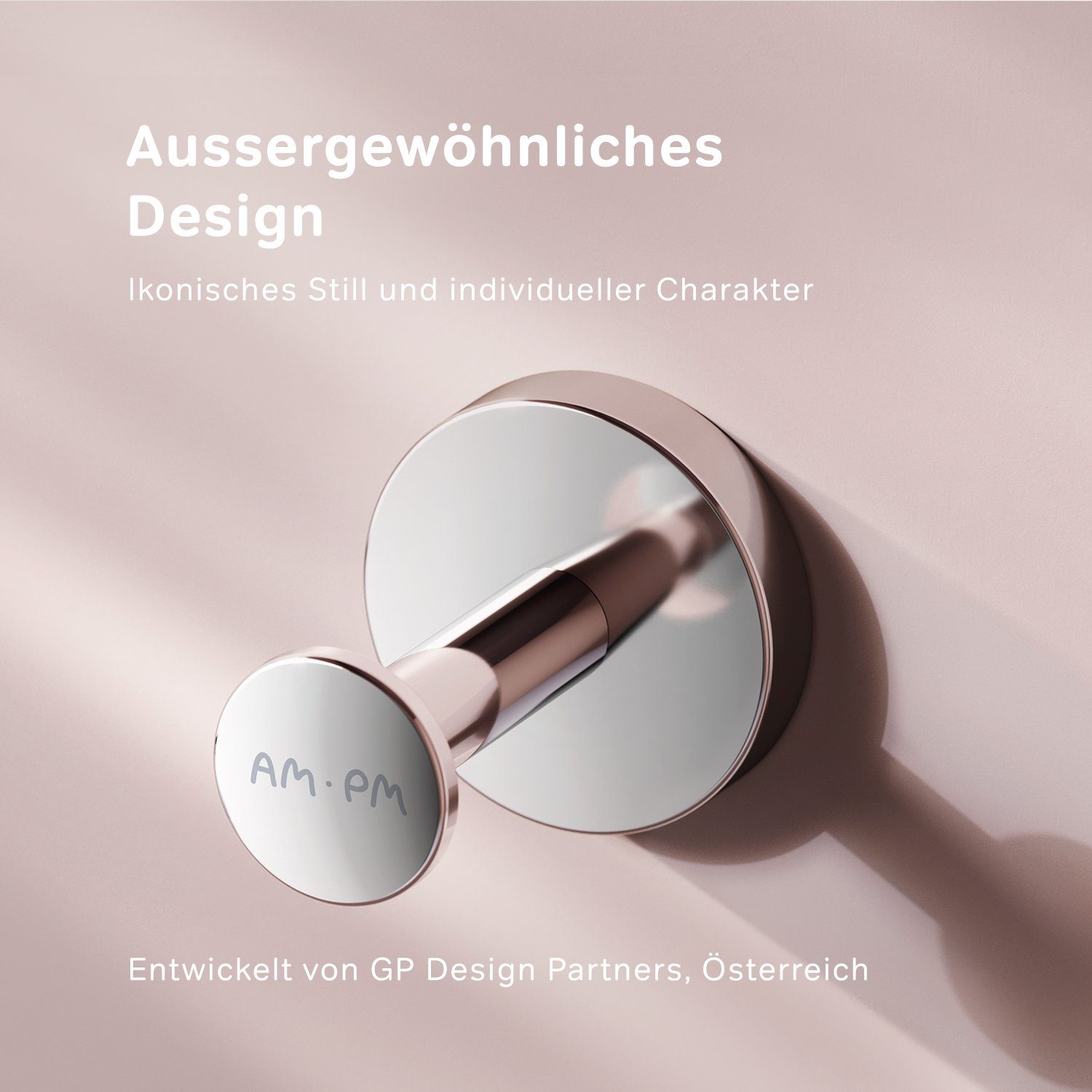 AM.PM Wandhaken Inspire 2.0, Badezimmer, Dusche, Küche, besteht aus hochwertigem Stahl, der Rost und Korrosion widersteht