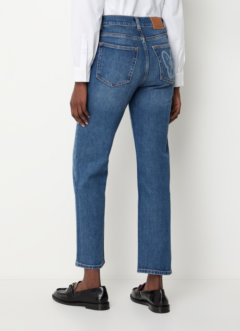 Pantaloni scurți din denim conici cu talie înaltă Claudie Pierlot Toto, spălare medie