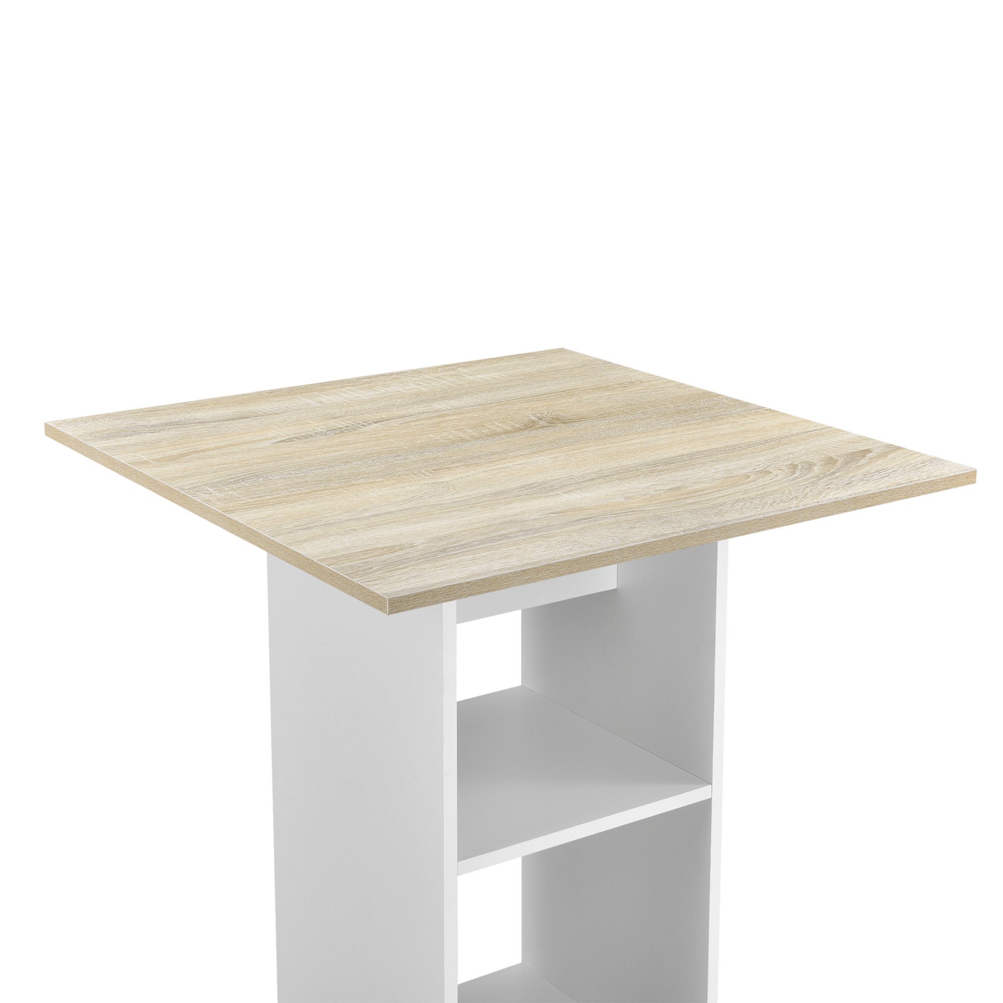 en.casa Bartisch (nur Tisch), Visby Bartheke 110x70x70cm Weiß / Eiche-Optik