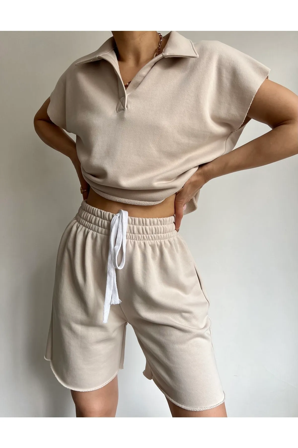 MAİ COLLECTİON  Zweiteiler - Ecru - Regular Fit