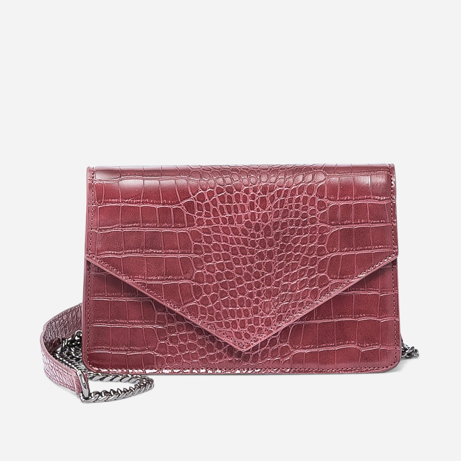 Sac à main TEXTO rouge embossé croco