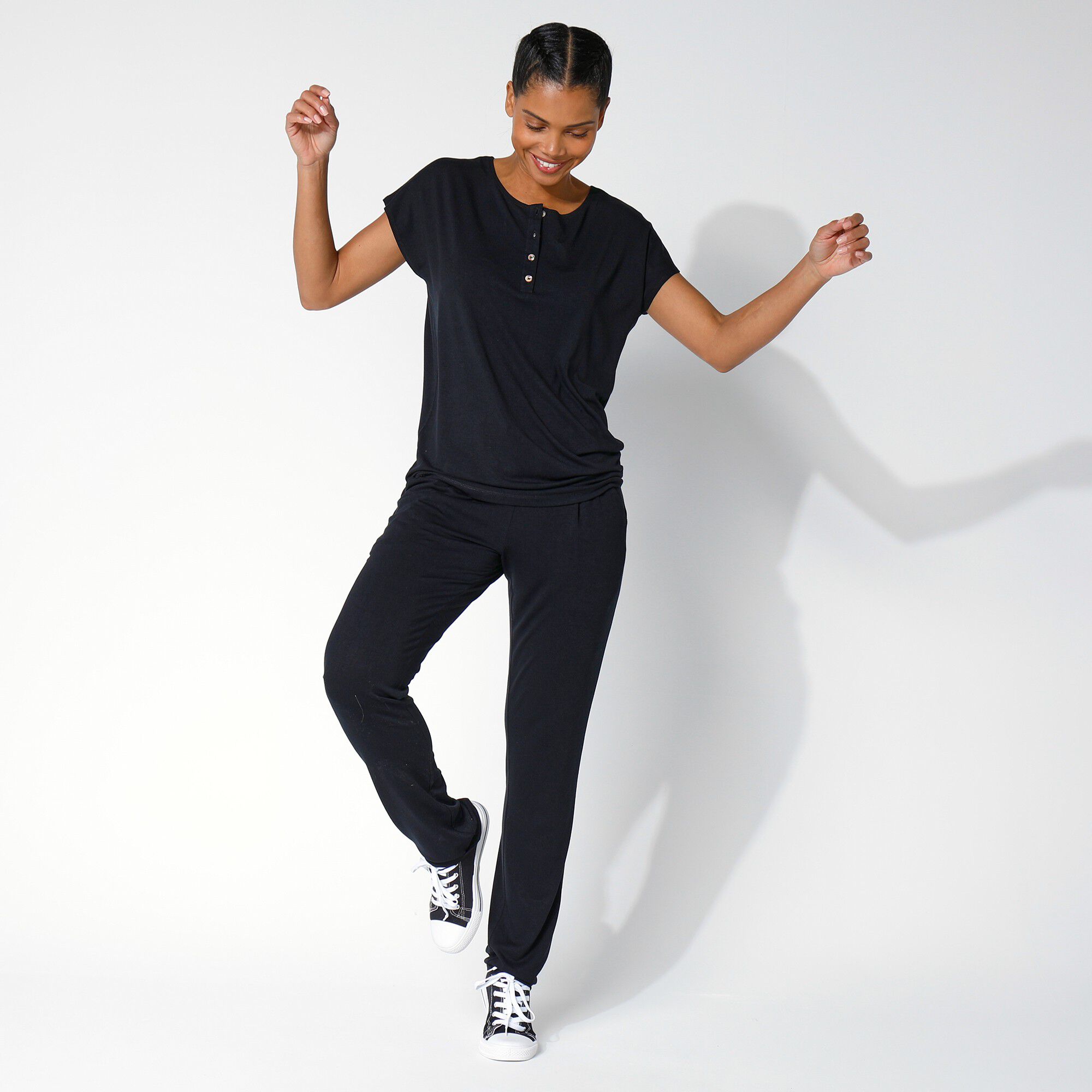 Pantalon maille fluide uni