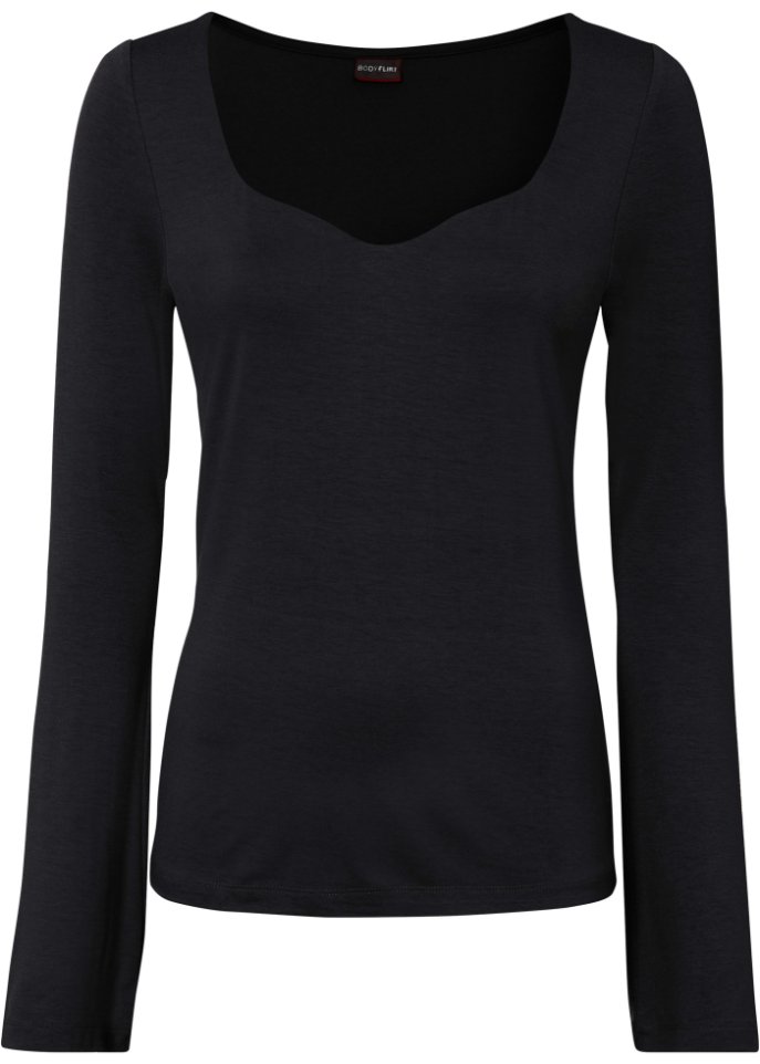 Langarmshirt mit Herz-Ausschnitt