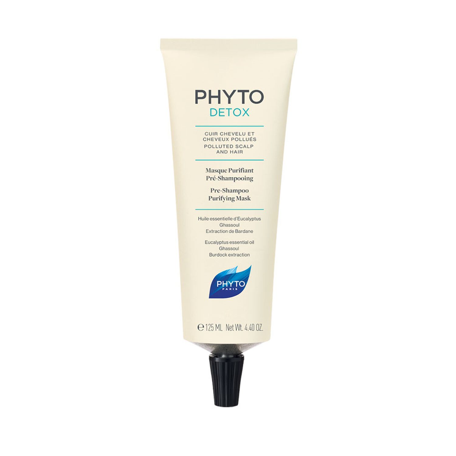 Phyto Phytodétox Masque Purifiant Pré-Shampooing - Cuir Chevelu Gras, Pollué 125 ml