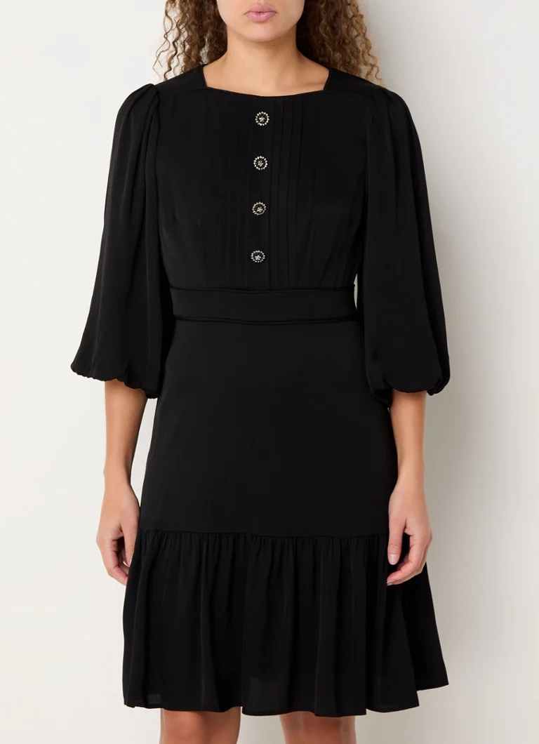 Rochie-tunic scurtă LKBennett de culoarea jadului, cu nasturi decorativi.