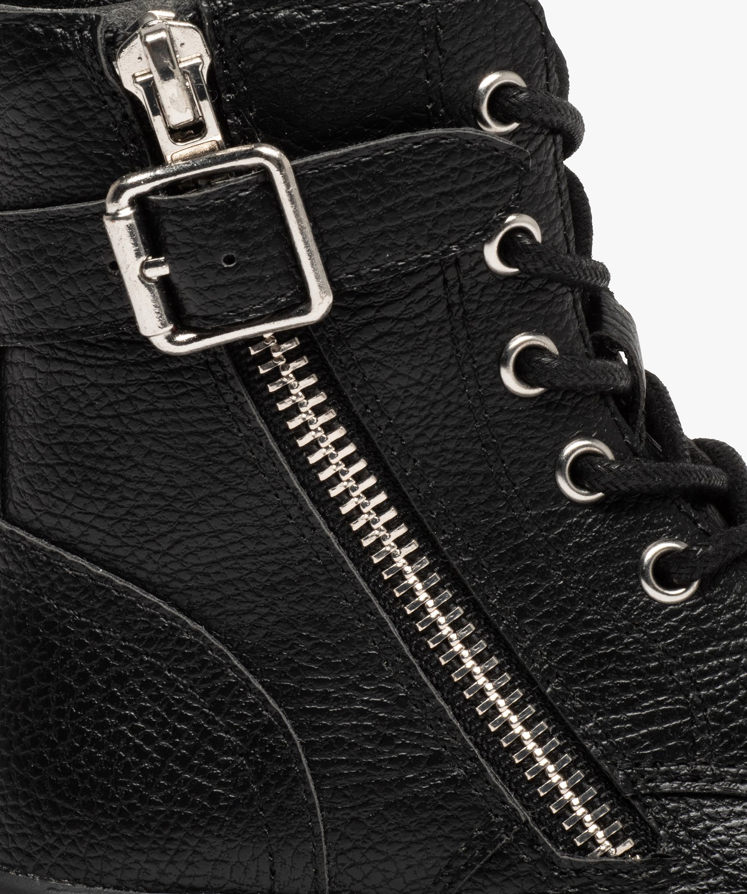 Boots fille unies style rangers à semelle crantée noir | GEMO