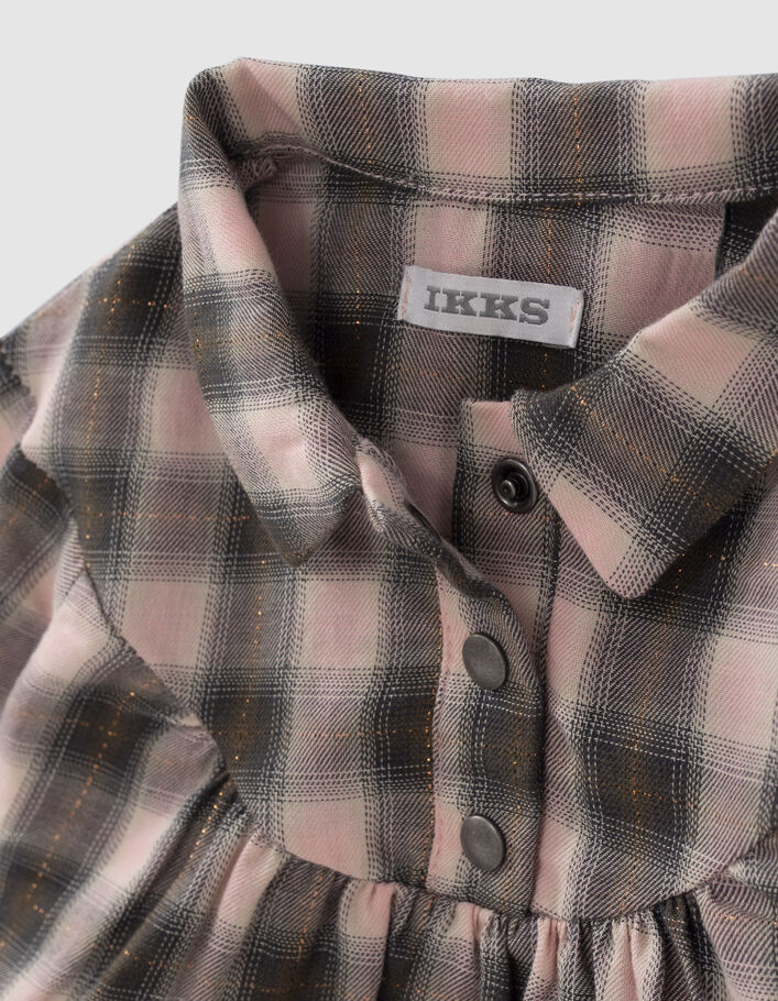 Robe grise à motif carreaux bébé fille