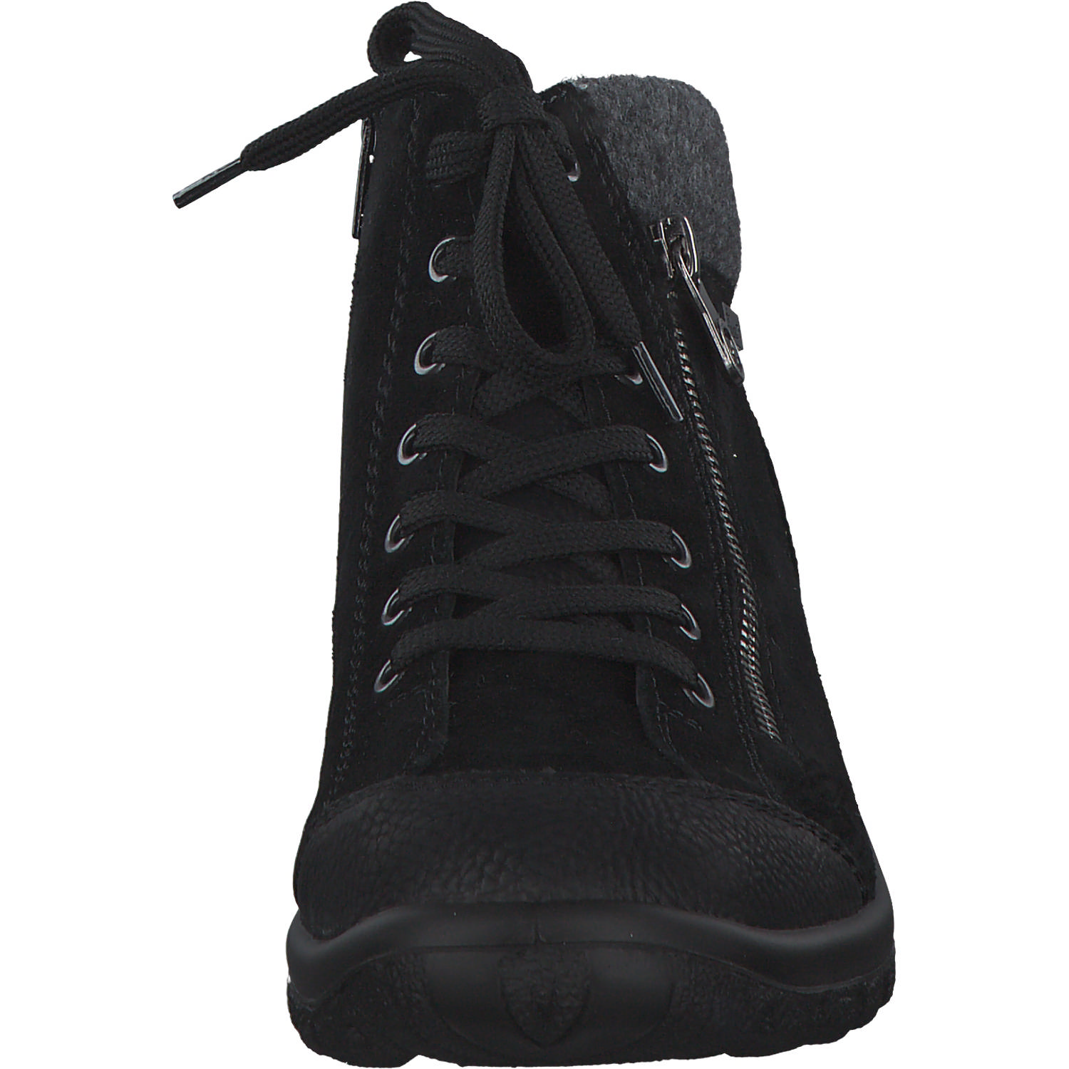 Rieker L7132, Schnürstiefel, Damen, schwarz/schwarz/anthrazit