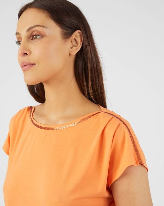 Tee-shirt col bateau uni et imprimé Climatyl