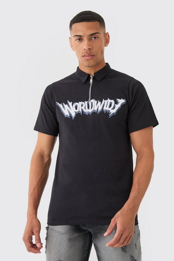 Poloshirt mit Worldwide-Print
