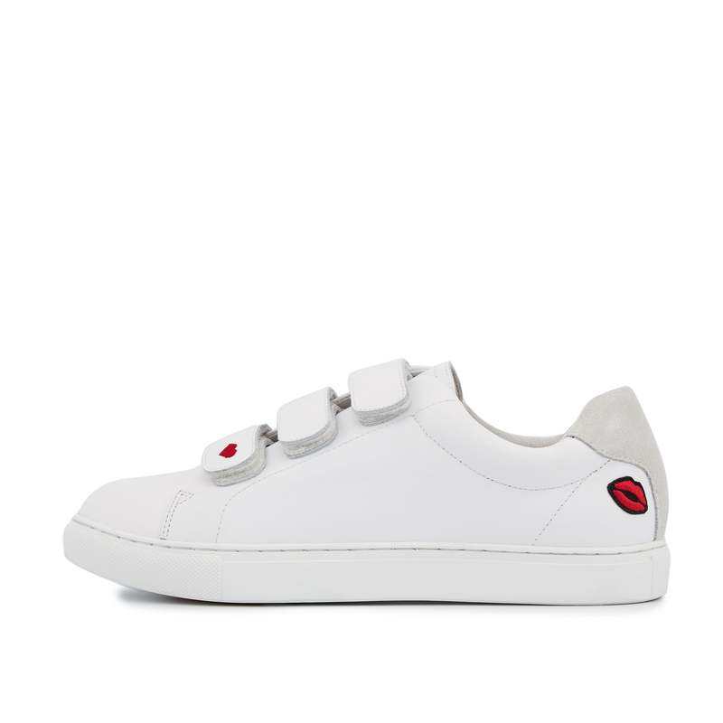 Baskets en cuir Edith amore blanc/noir