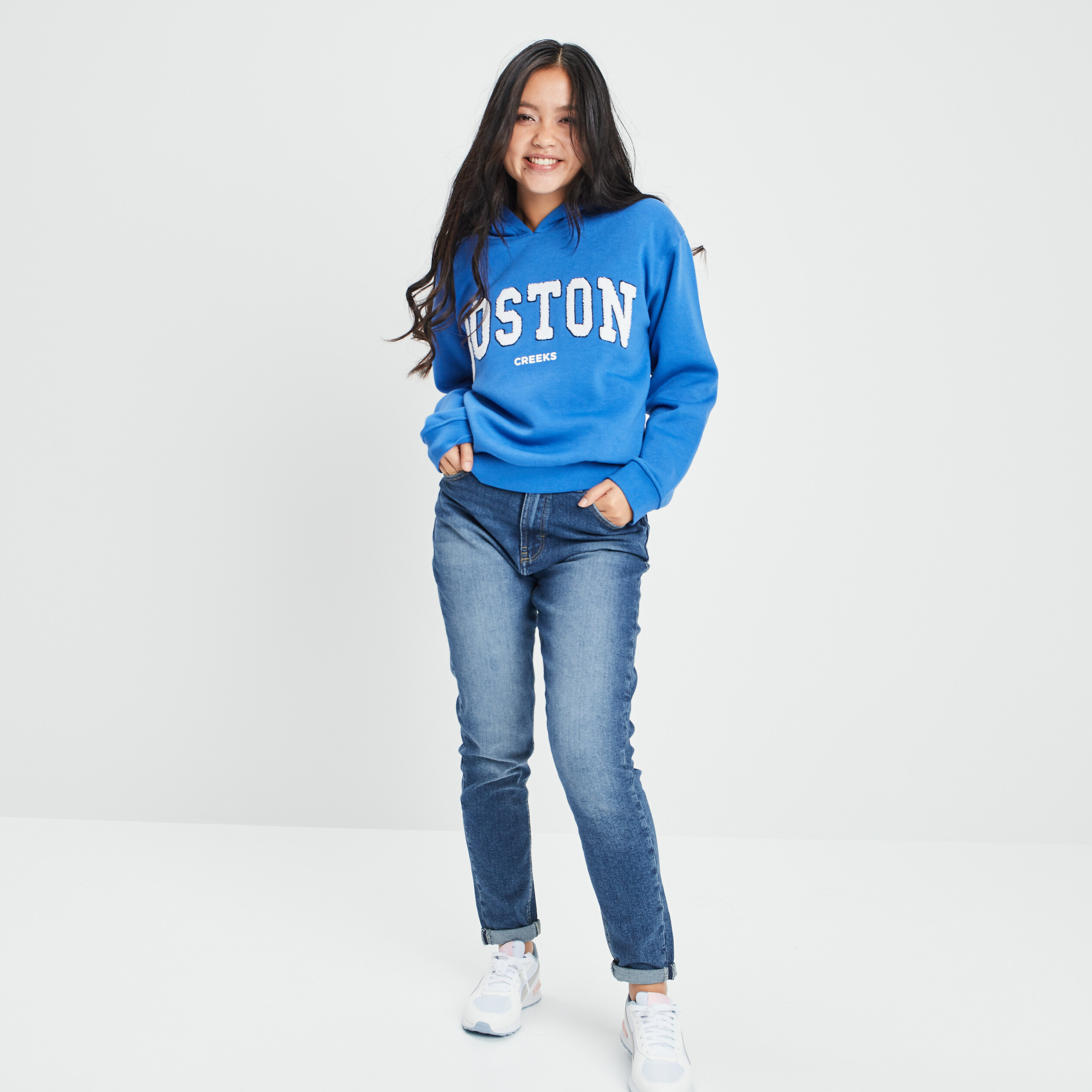 Sweat à capuche hoodie Creeks bleu violet femme | La Halle