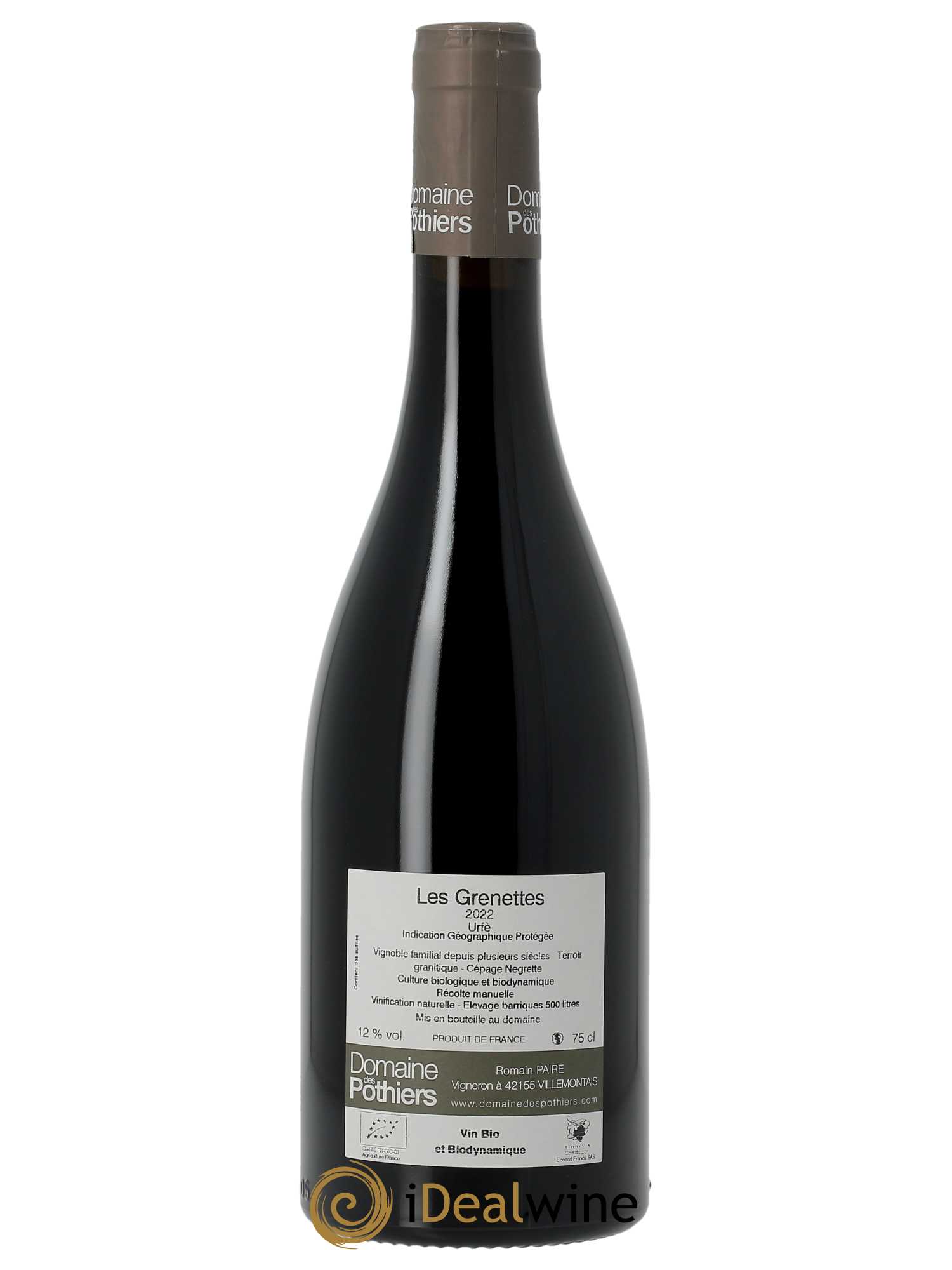 IGP Urfé Les Grenettes Domaine des Pothiers  2022 - Lot de 1 Bouteille