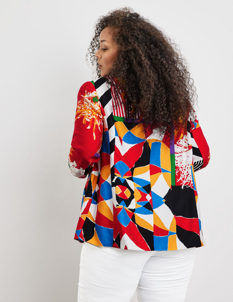Blazer mit buntem Muster-Mix