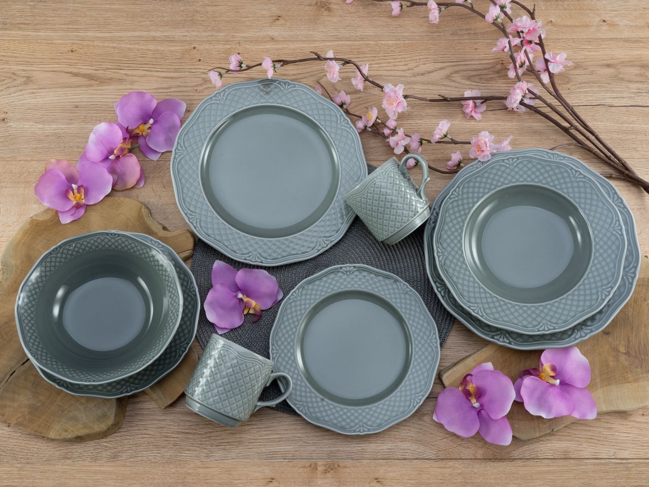 CreaTable Arianne grau Kombiservice 20-tlg