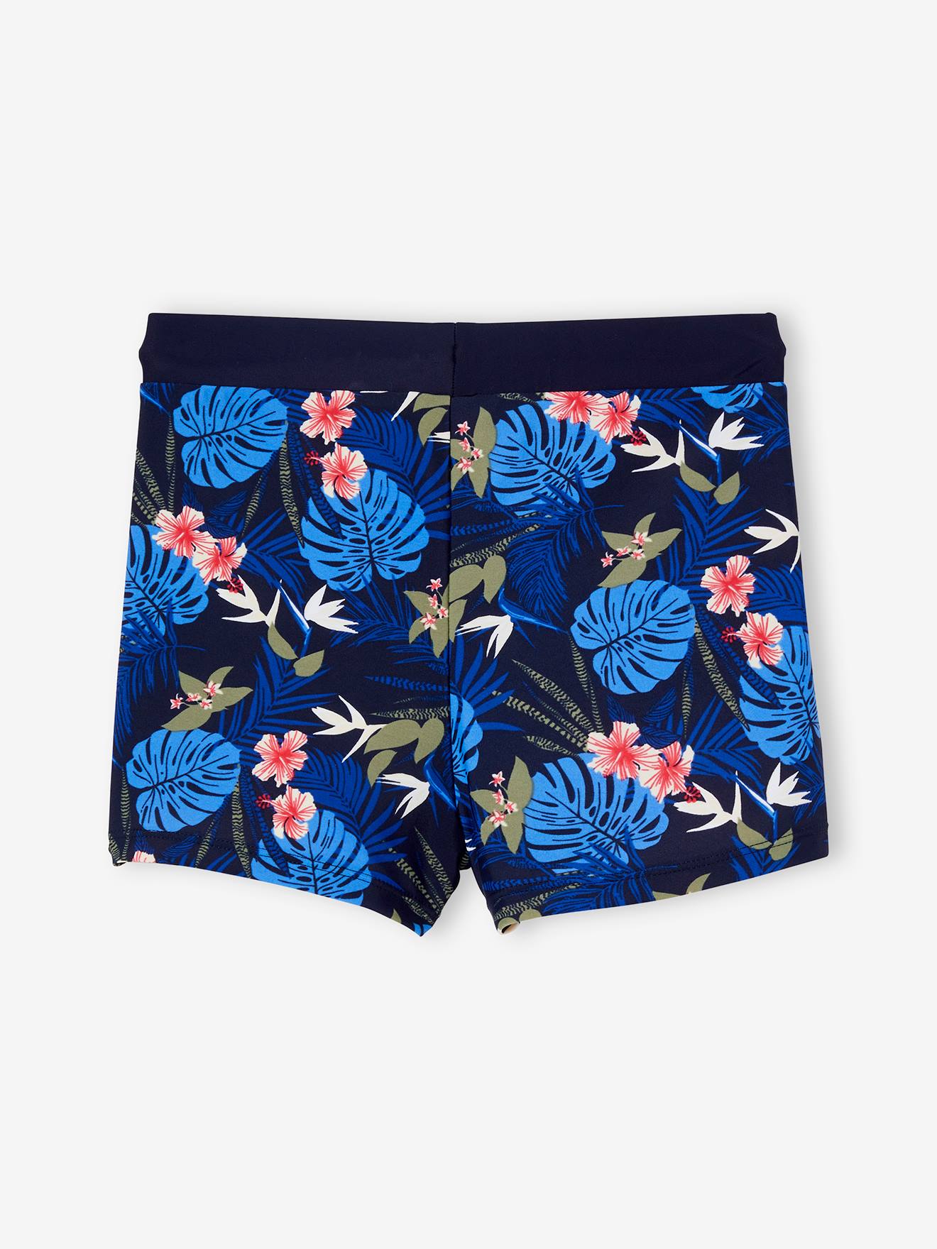 Boxer de bain imprimé tropical garçon marine