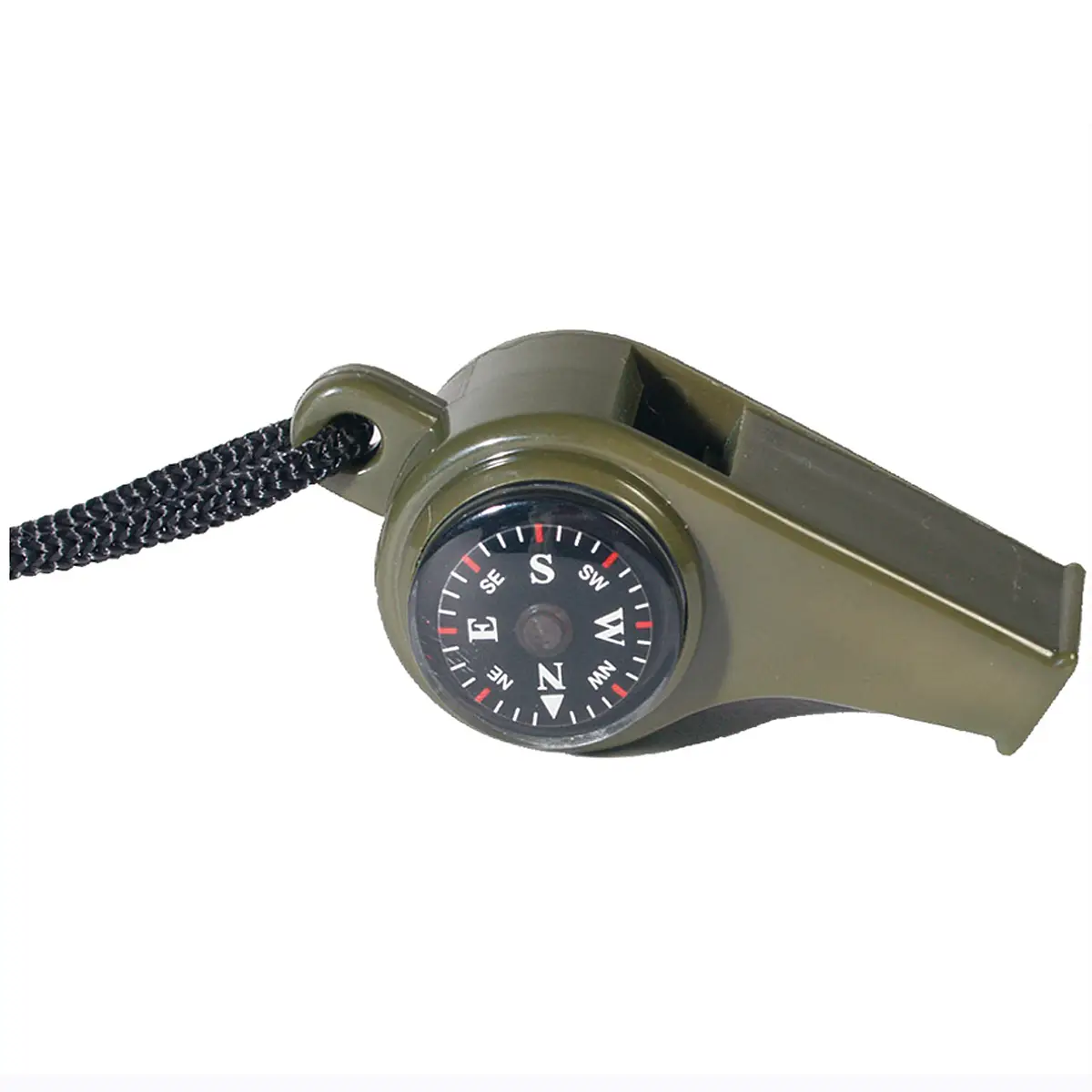 Signalpfeife oliv mit Kompass und Thermometer