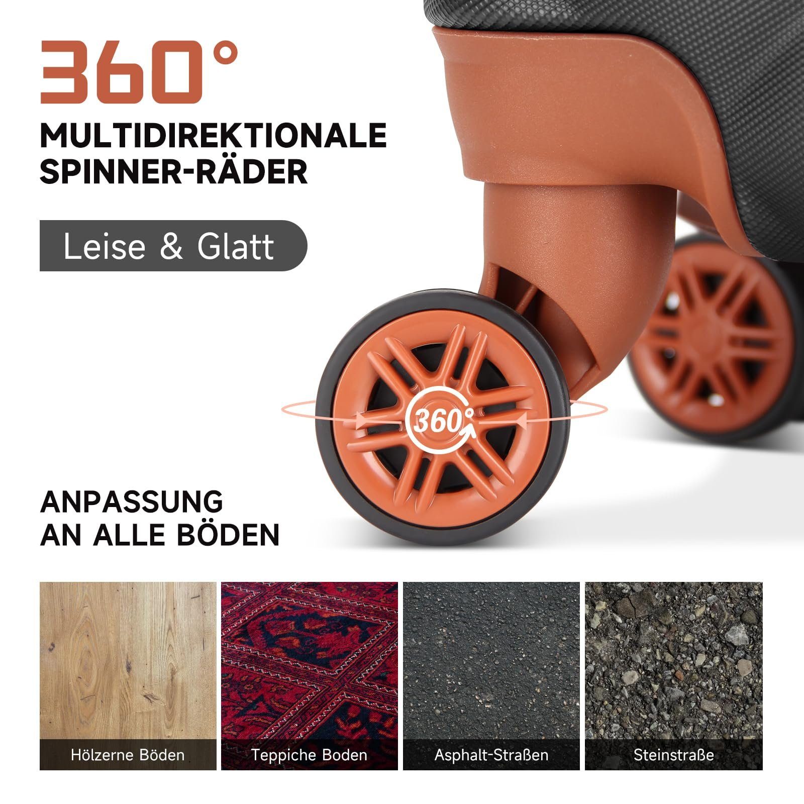 HOMELUX Trolleyset Kofferset 3 Teilig Hartschale Reisekoffer ABS, 4 Rollen, (set, 3 tlg., 3), Trolley Rollkoffer Hartschalenkoffer Set - M-L-XL