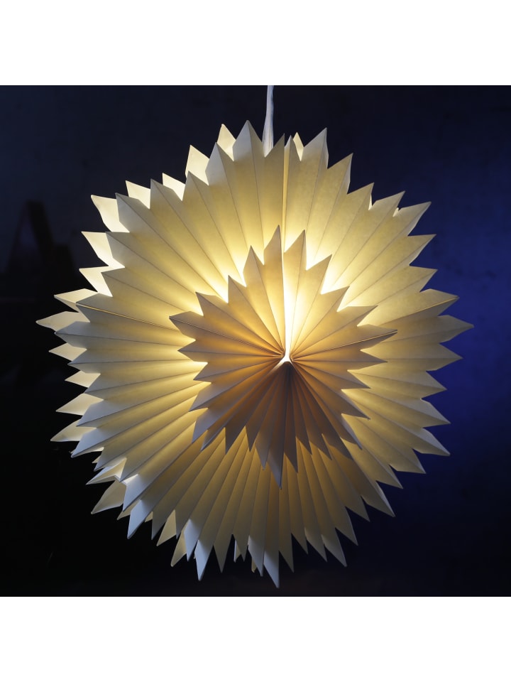 MARELIDA LED Papierstern EISBLUME Weihnachtsstern beleuchtet D: 60cm in weiß günstig kaufen onesize