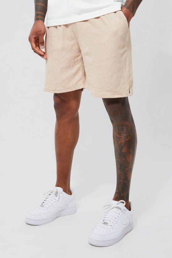 Lockere gerippte Frottee-Shorts