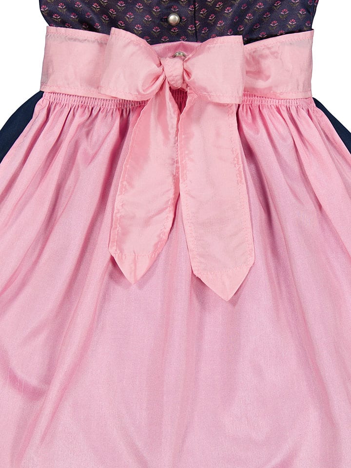 Turi Landhaus Dirndl in Dunkelblau/ Rosa günstig kaufen