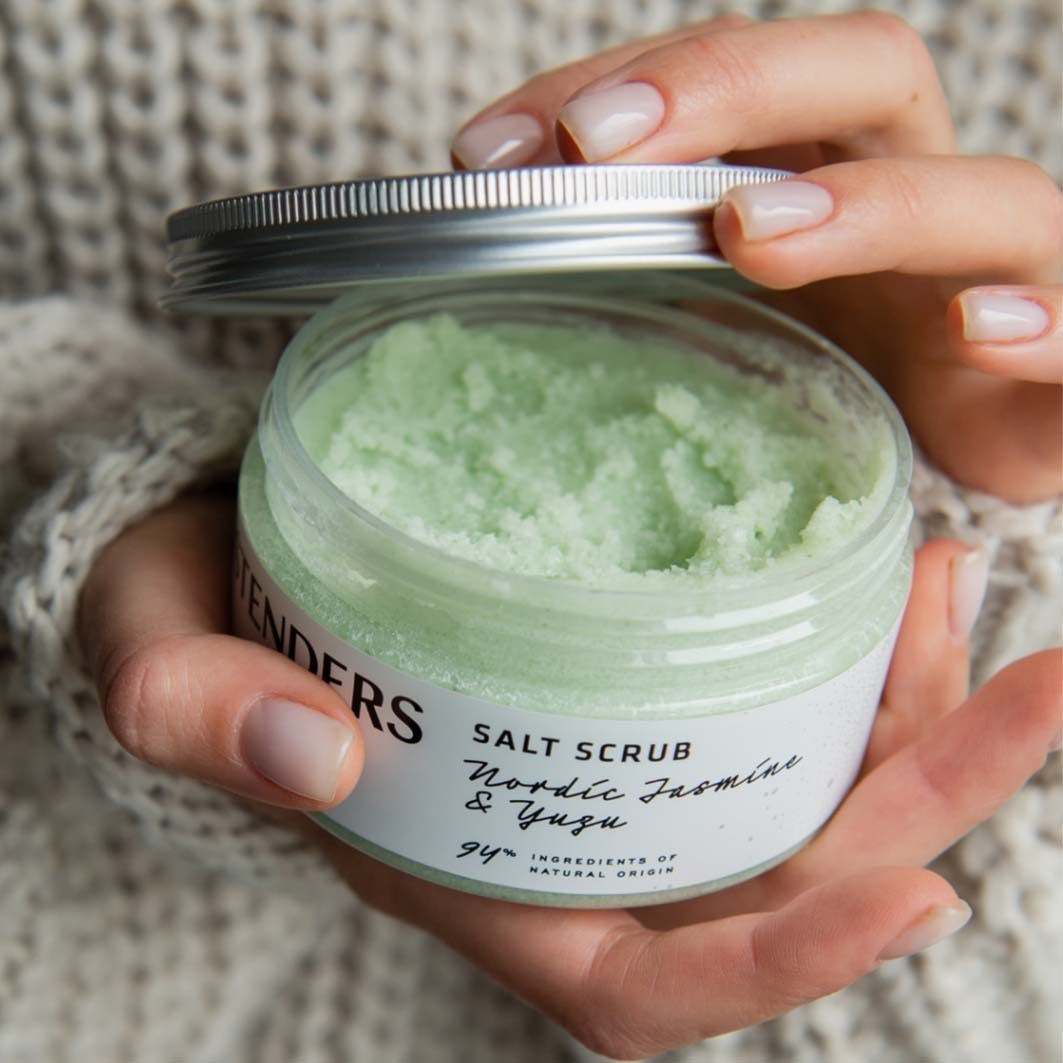 Salt scrub with AHA Nordic Jasmine & Yuzu