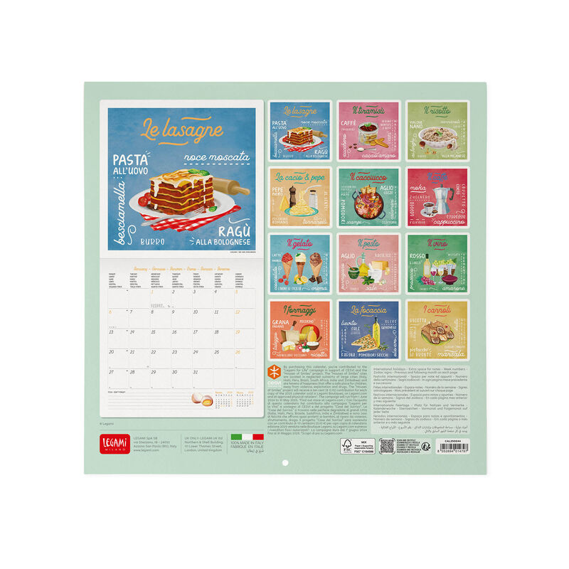 Calendario de pared 2025 - 30 x 29 cm