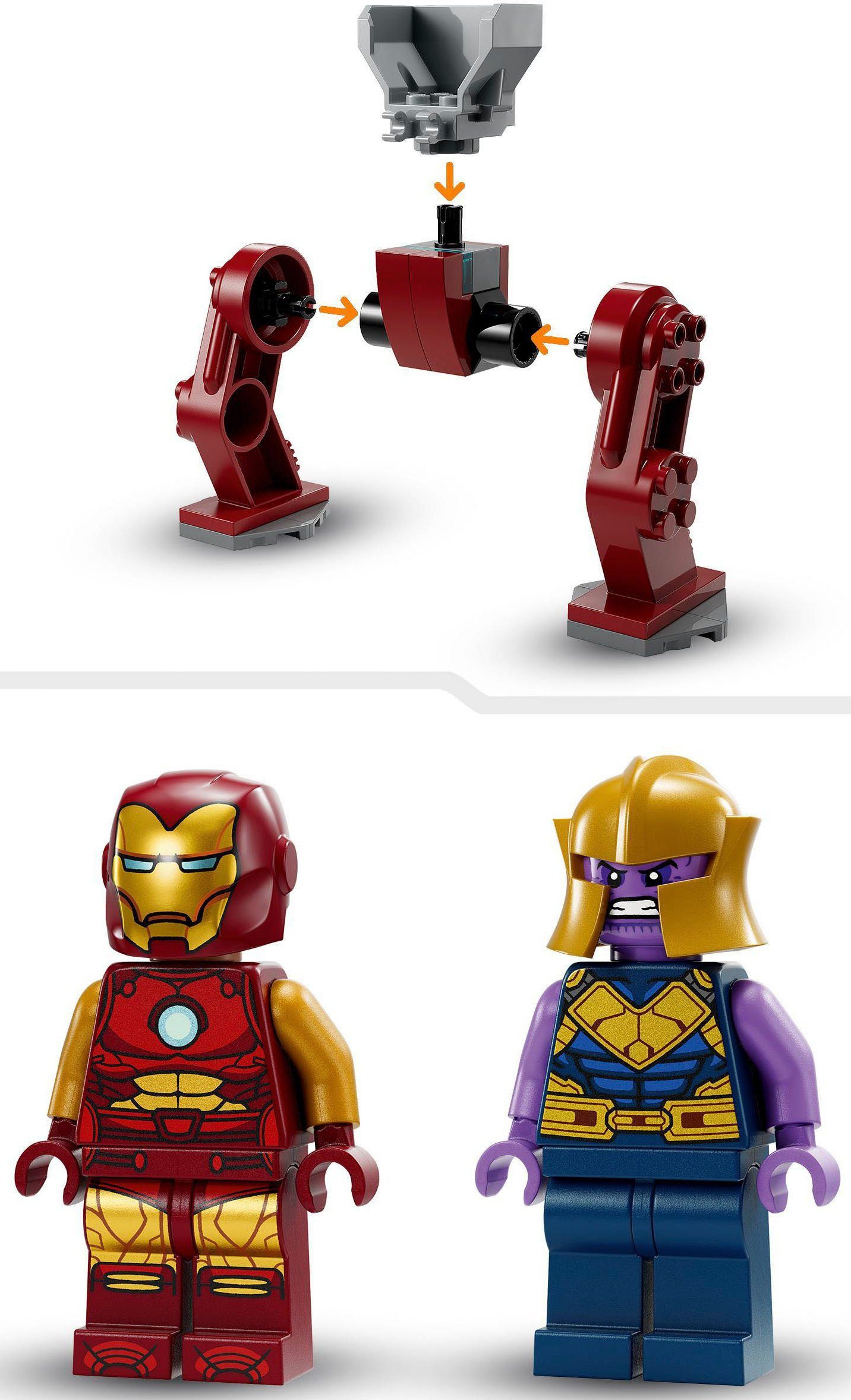 LEGO® Konstruktionsspielsteine Iron Man Hulkbuster vs. Thanos (76263), LEGO® Marvel, (66 St), Made in Europe