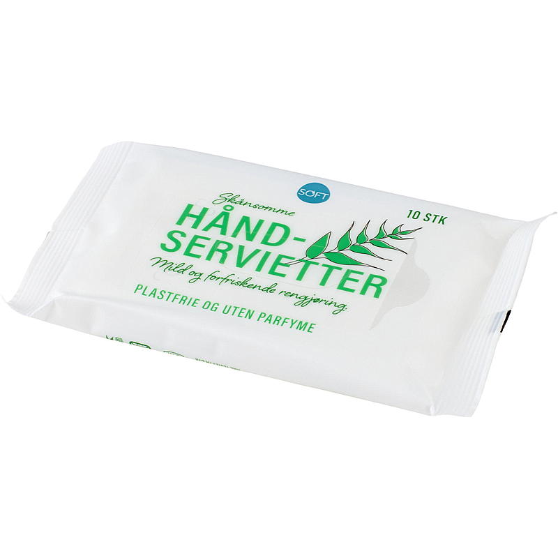 Soft Våtserviett 10 stk Aloe vera reisepakning