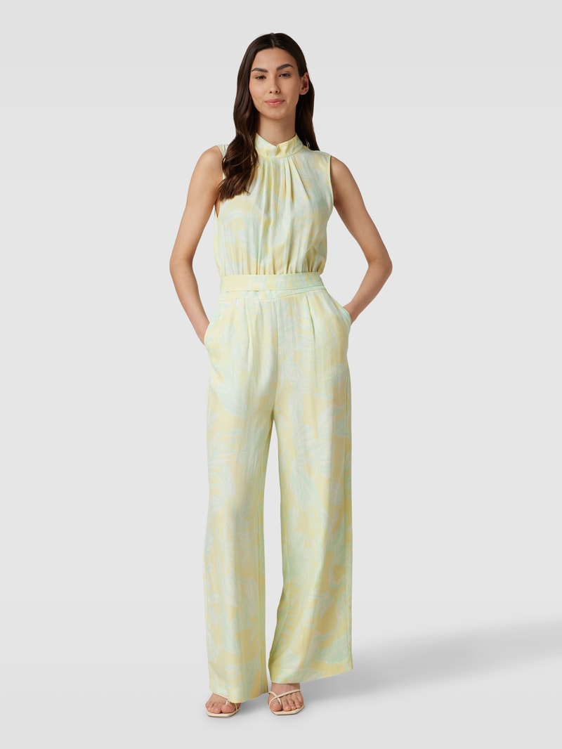 Jumpsuit mit Allover-Muster in hellgelb