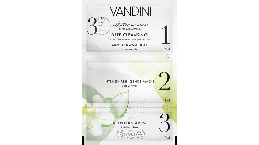VANDINI DEEP CLEANSING Maske 3-Kammern-Sachet 12 ml