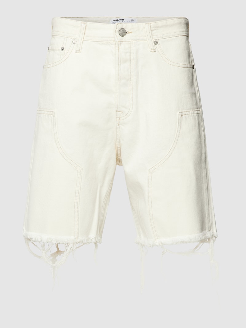 Jeansshorts mit ausgefransten Abschlüssen Modell 'TONY' in ecru