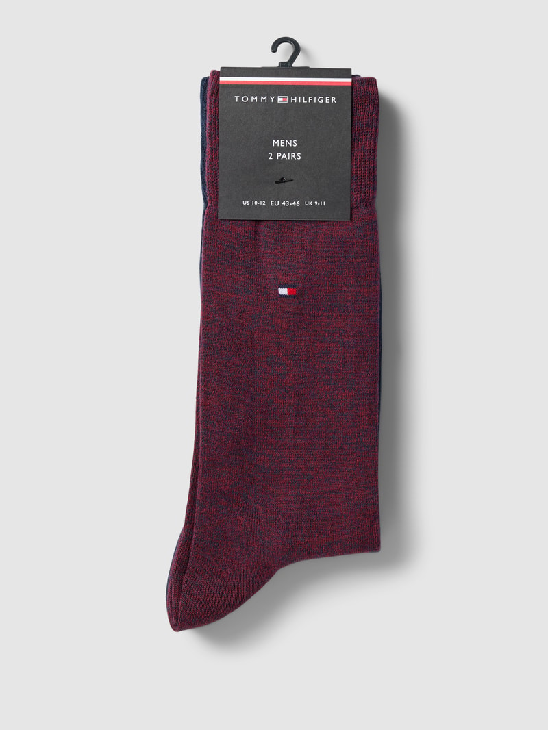 Socken mit Label-Details im 2er-Pack in bordeaux rot