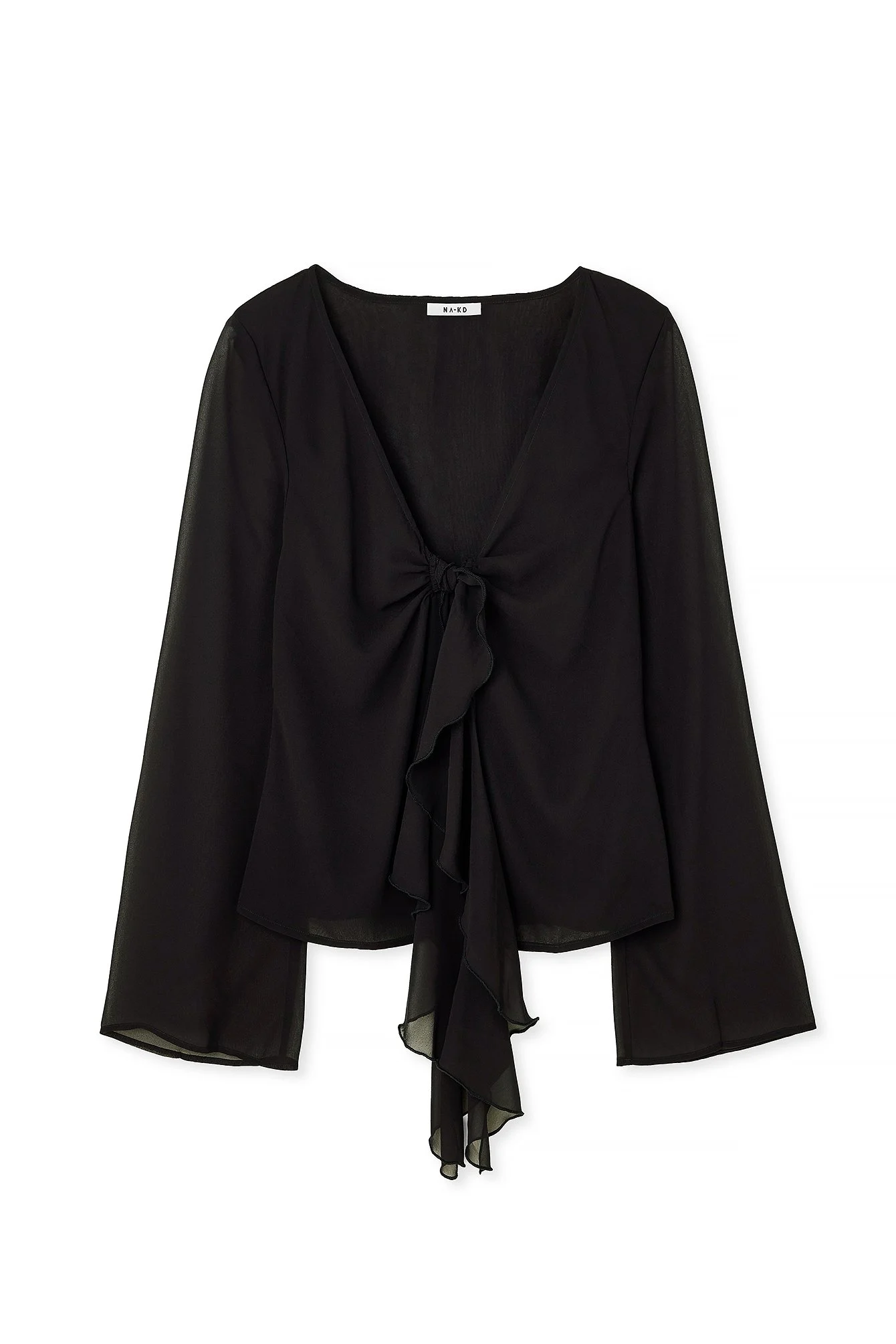 Rüschen-Oberteil mit Schnürung aus Chiffon